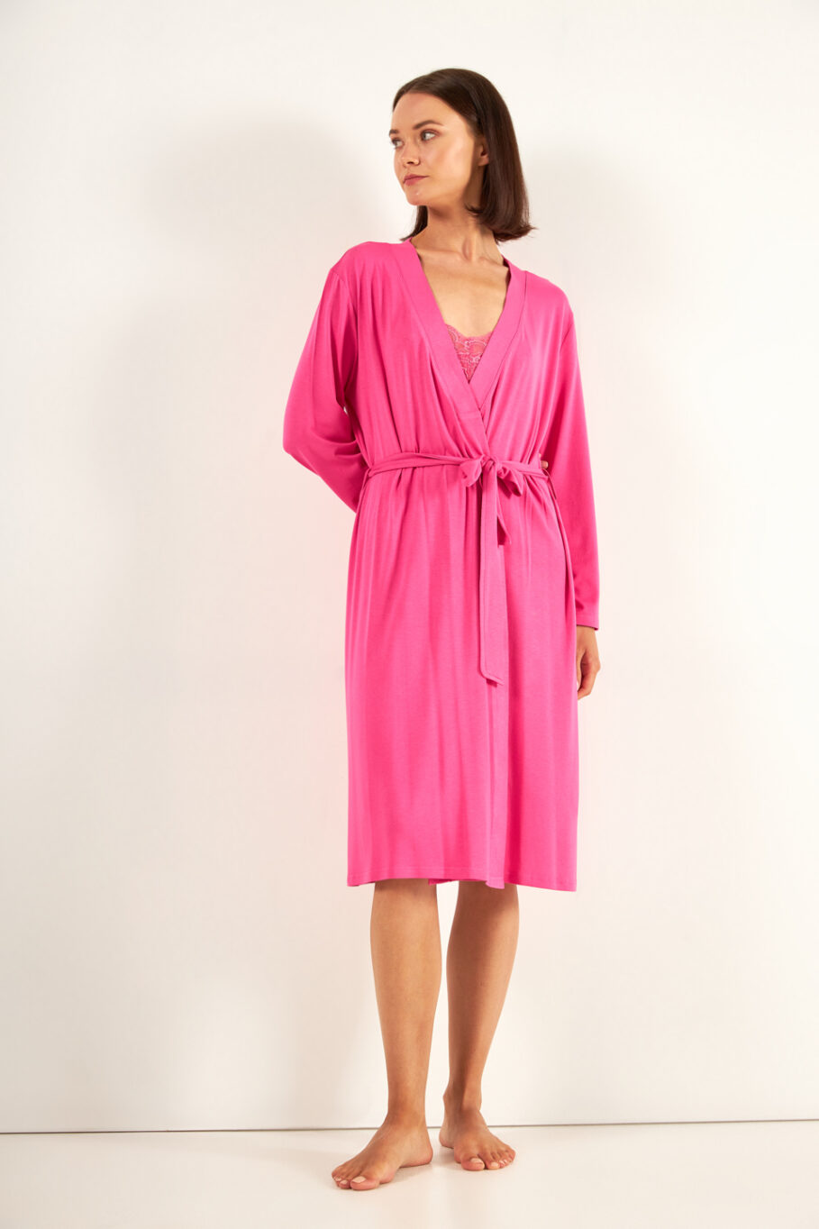 Women's Solid Color Robe - Fuchsia 404705