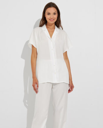 Πιτζάμα Μονόχρωμη Σατέν σακάκι - 608505 off white