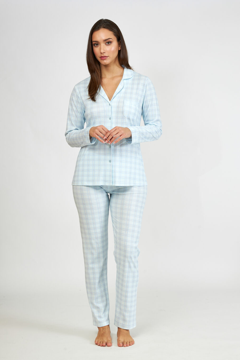 Women's Pajamas Cotton Jacket Checkered – Ciel