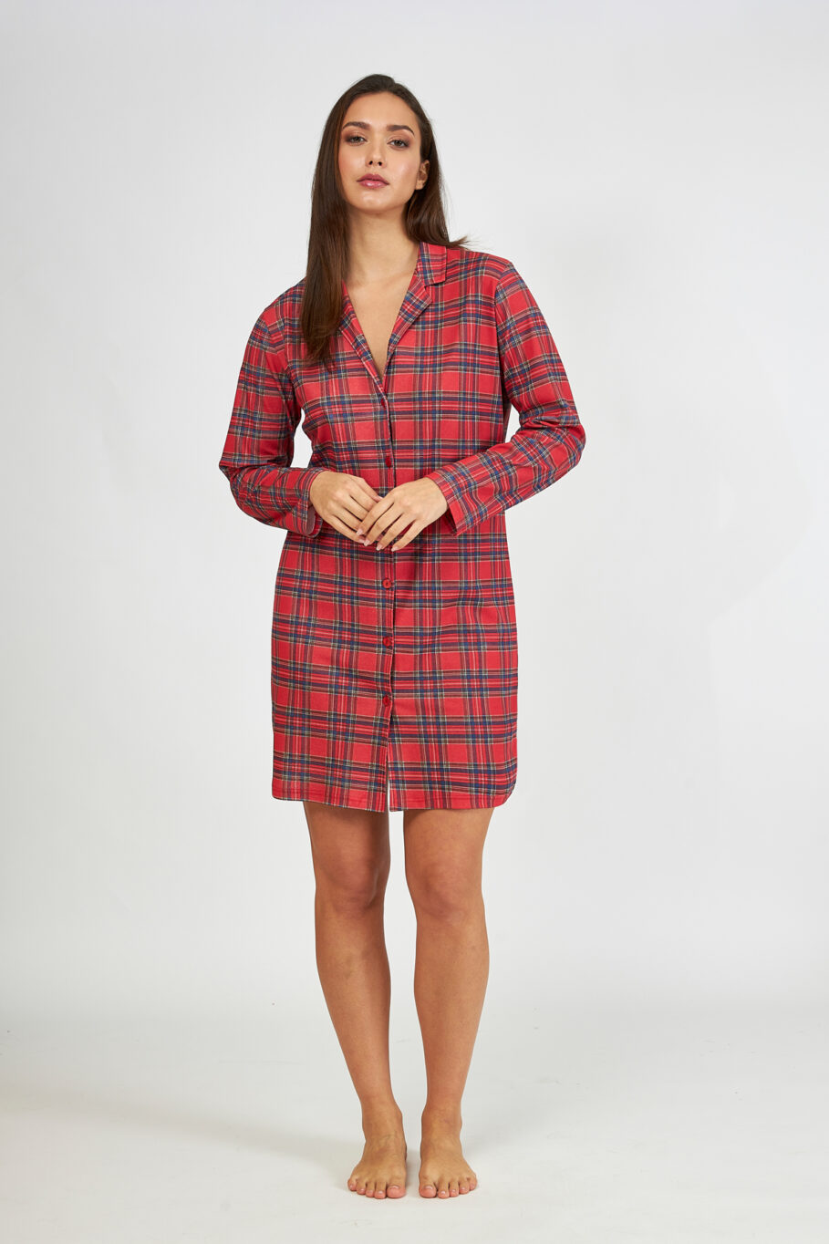 Nightwear cotton jacket checkered red