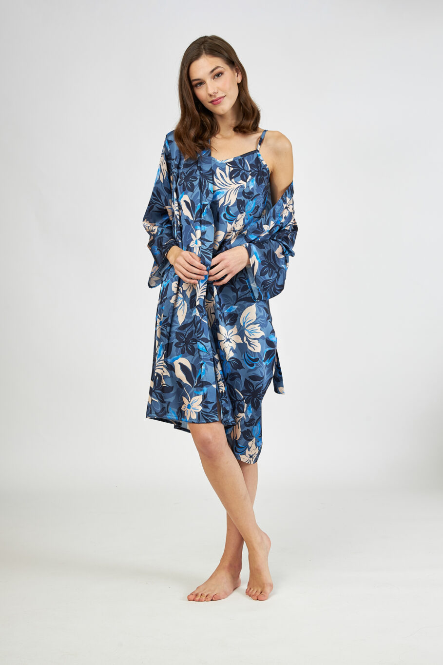 Printed Satin Robe 607504