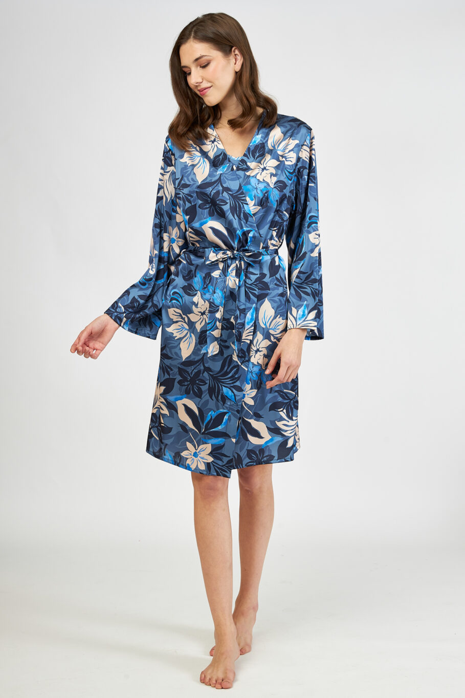 Printed Satin Robe 607504