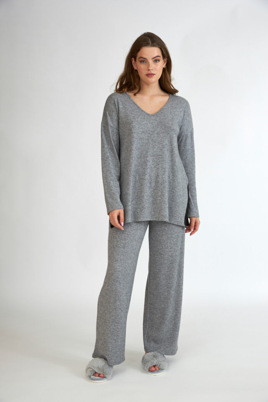 Γυναικείο Πλεκτό Homewear set – Grey mel 105911