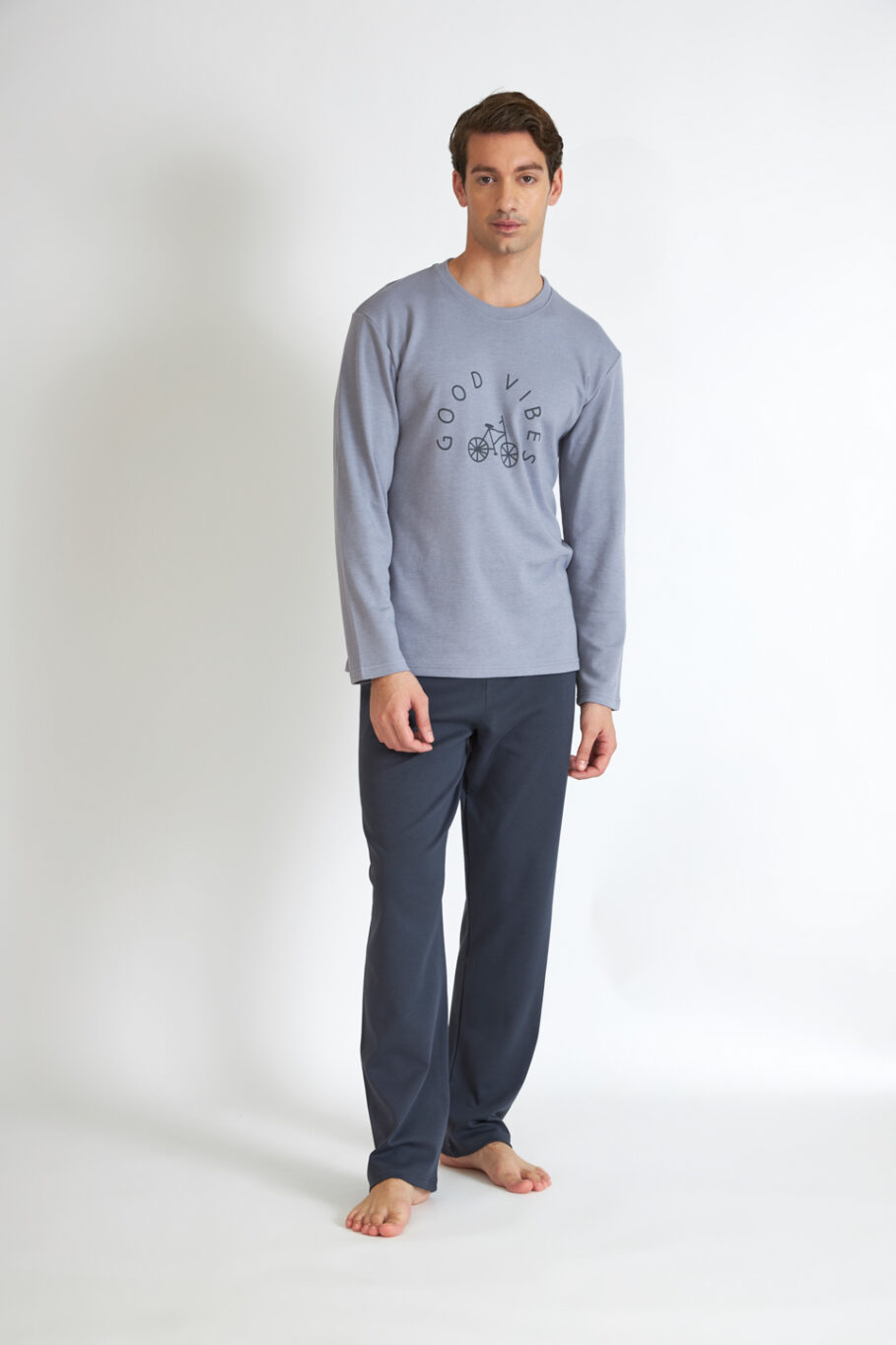 Ανδρική Πιτζάμα cotton Cool Vibes – Grey mel/Anthracite 805311