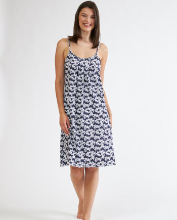 Νυχτικό Εμπριμέ cotton modal ράντα σούρα- 308837 blue