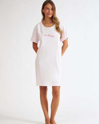 Νυχτικό Μονόχρωμο cotton modal Κοντομάνικο Being Kind - 308840