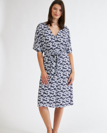 Ρόμπα Εμπριμέ σταυρωτή cotton modal – 408710 blue