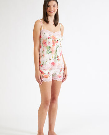 Baby Doll Satin Εμπριμέ -608502 salmon