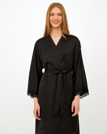 Σατέν Ρόμπα Μονόχρωμη - 608508 black