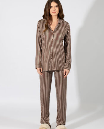 Γυναικεία Πιτζάμα Ριγιέ Σακάκι cotton/modal – 109911 coffee