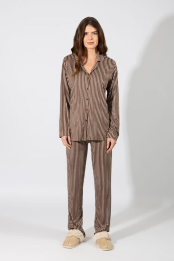 Γυναικεία Πιτζάμα Ριγιέ Σακάκι cotton/modal – 109911 coffee