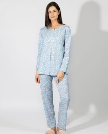 Γυναικεία Πιτζάμα Εμπριμέ με πατιλέτα cotton/modal – 109916