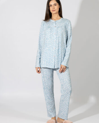 Γυναικεία Πιτζάμα Εμπριμέ με κουμπιά cotton/modal – 109917