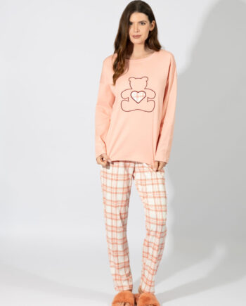 Γυναικεία Πιτζάμα Κέντημα Αρκούδι 100%cotton – 109930