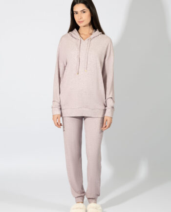 Γυναικείο Homewear Πλεκτό με κουκούλα – 109937 lavender