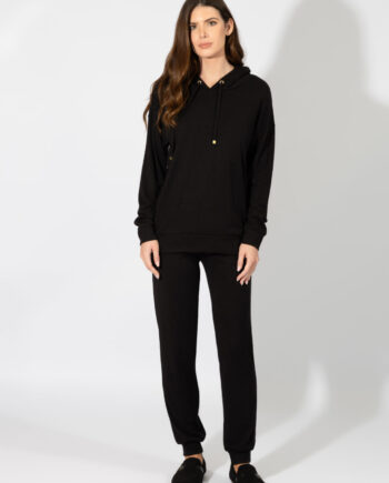 Γυναικείο Homewear Πλεκτό με κουκούλα - 109937 black