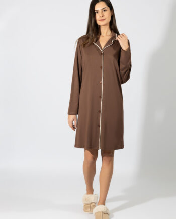 Νυχτικό Μονόχρωμο Σακάκι cotton/modal – 309806 coffee