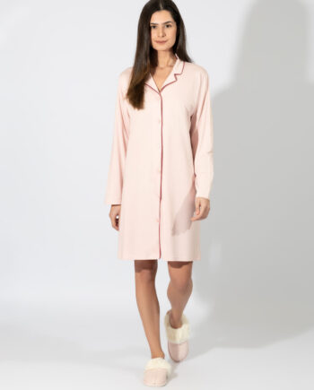 Νυχτικό Μονόχρωμο Σακάκι cotton/modal – 309806 Pink