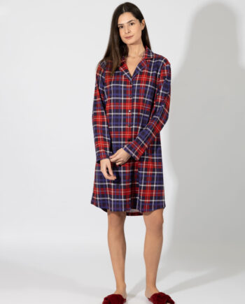Νυχτικό Σακάκι καρώ κόκκινο/μπλε 100%cotton – 309820