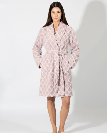 Fleece Ζακάρ Ρόμπα midi Σταυρωτή – 409702 lilac