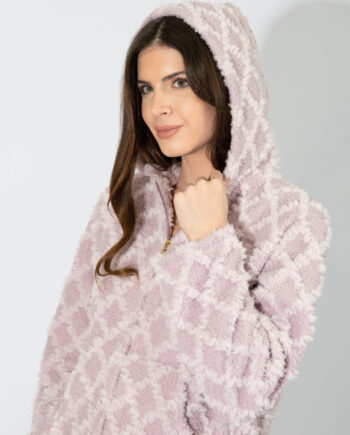 Fleece Ζακάρ Ζακέτα με κουκούλα – 409703 lilac