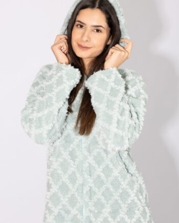 Fleece Ζακάρ Ζακέτα με κουκούλα – 409703 mint
