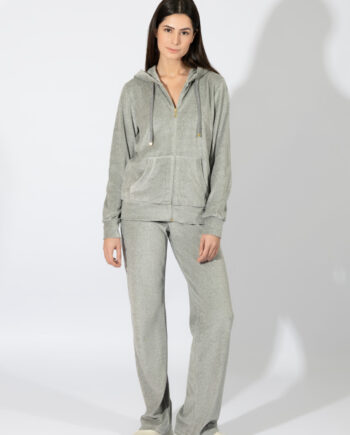 Σετ Φόρμα βελουτέ με κουκούλα – 509602 grey mel