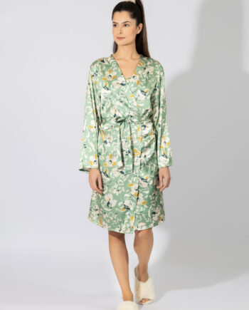 Σατέν Ρόμπα Floral -609506 mint