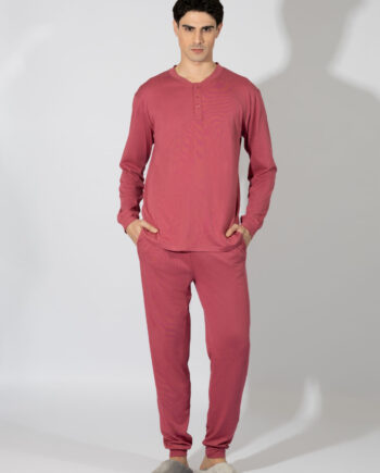 Men’s Pajama with Fly and Elastic Waist Pants, Solid Cotton Modal – 809304 Rotten