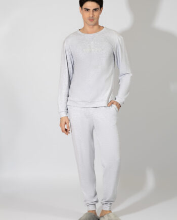 Men’s HARMONY Pajama Solid Cotton Modal – 809305 Grey Mel