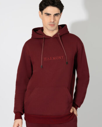 Men’s HARMONY Fleece Jacket with Hood – 809313 Bordeaux