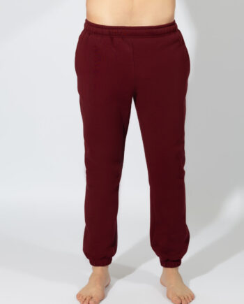 Men’s Fleece Pants with Elastic Waist – 809316 Bordeaux