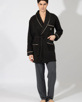 Men’s H Fleece Robe – 809317 Black