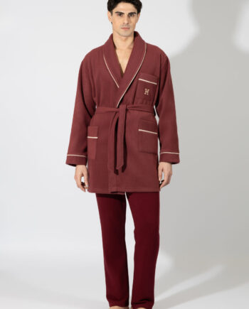 Men’s H Fleece Robe – 809317 Bordeaux