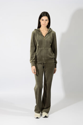 Σετ Φόρμα βελουτέ με κουκούλα – 509602 olive