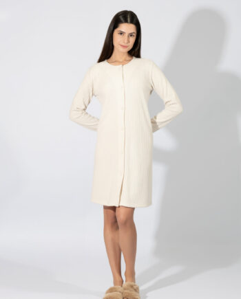 Νυχτικό Πλεκτό με χνούδι και κουμπιά -309827 beige