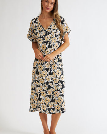 Φόρεμα Εμπριμέ viscose Ζαπονέ midi βε - 508623