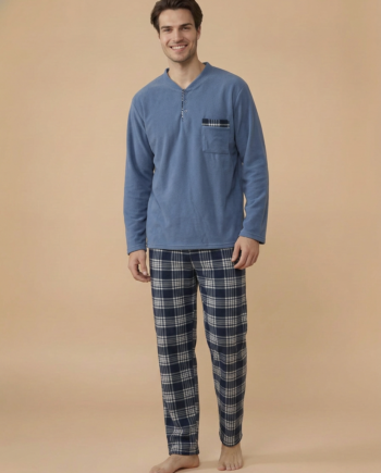 Ανδρική Πιτζάμα fleece- 811330 ciel/blue