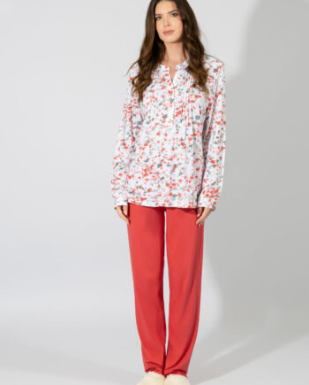 Γυναικεία Πιτζάμα Εμπριμέ με πατιλέτα cotton/modal – 109918