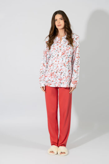 Γυναικεία Πιτζάμα Εμπριμέ με πατιλέτα cotton/modal – 109918