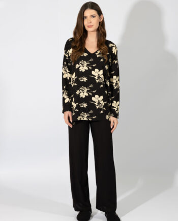 Γυναικεία Πιτζάμα Βε oversized Εμπριμέ viscose σταθερή – 109941