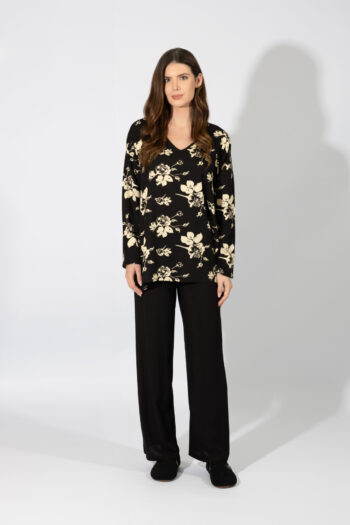 Γυναικεία Πιτζάμα Βε oversized Εμπριμέ viscose σταθερή – 109941