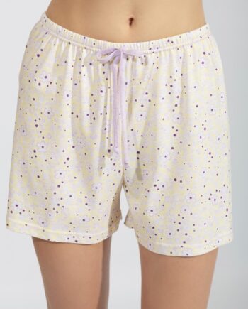 Σορτσάκι εμπριμέ cotton modal- 110909 lavender