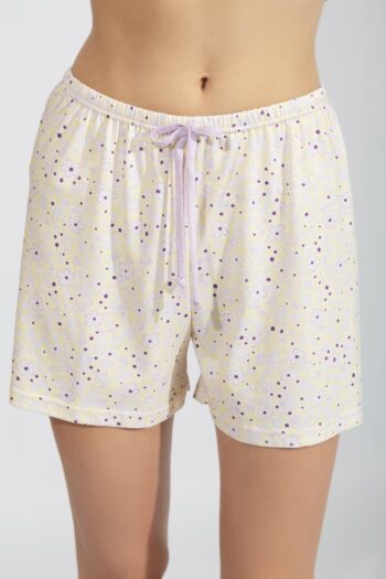 Σορτσάκι εμπριμέ cotton modal- 110909 lavender