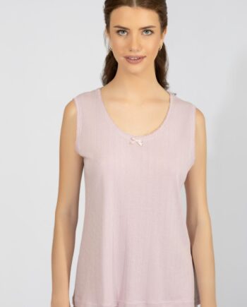Μπλουζάκι Γυναικείο Rib Αμάνικο cotton modal – 110917 lavender