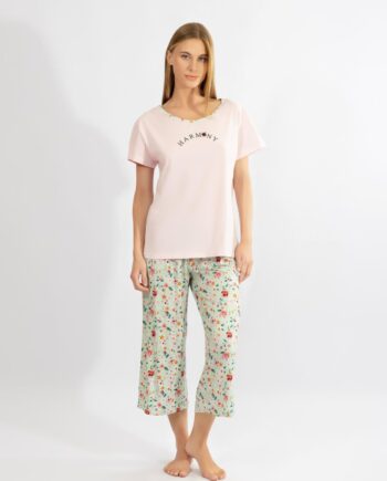 Πιτζάμα Γυναικεία Harmony Κοντό μανίκι με capri cotton modal - 110924