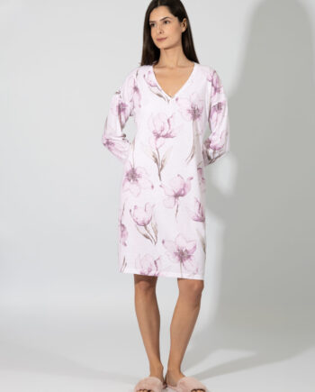 Νυχτικό Εμπριμέ με βε cotton/modal – 309819 pink