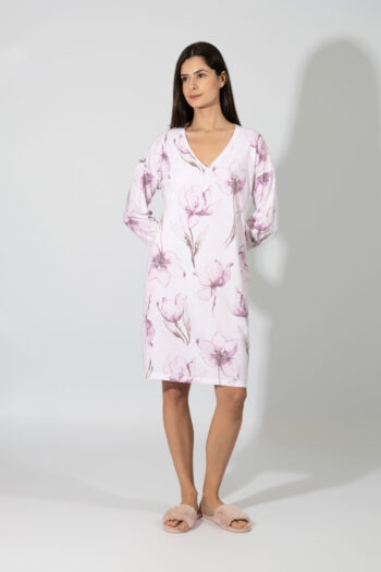 Νυχτικό Εμπριμέ με βε cotton/modal – 309819 pink