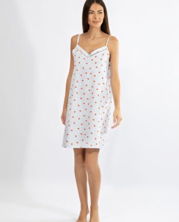 Νυχτικό εμπριμέ Ποπλίνα Ράντα cotton - 310802 ciel