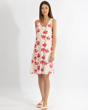 Νυχτικό εμπριμέ Dallia Αμάνικο με πατιλέτα cotton modal - 310805